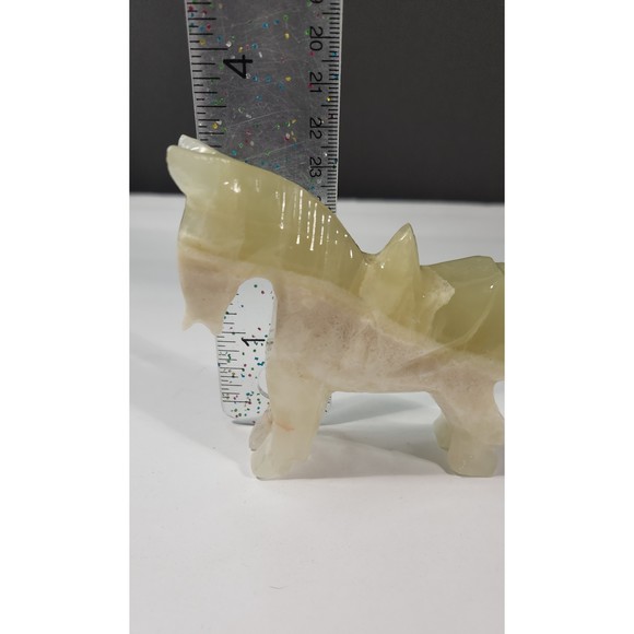 Carved Onyx Mineral Horse Figurine 5 in Long Chalcedony Stone Quartz - Picture 5 of 5